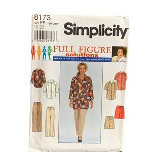 Simplicity Full Figure Shirt Pants Shorts Pattern 8173 For Sizes 18W-24W